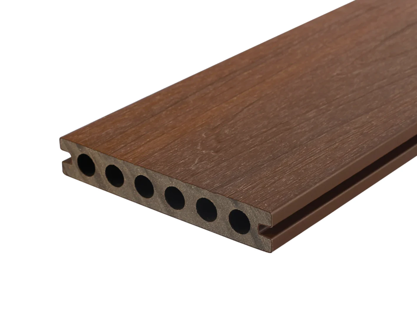 Composiet Vlonderplank 2.3 x 13.8 cm (23 x 138 mm) Ronde Kamer Multibrown Wild - Lengte 400 cm - Afbeelding 1